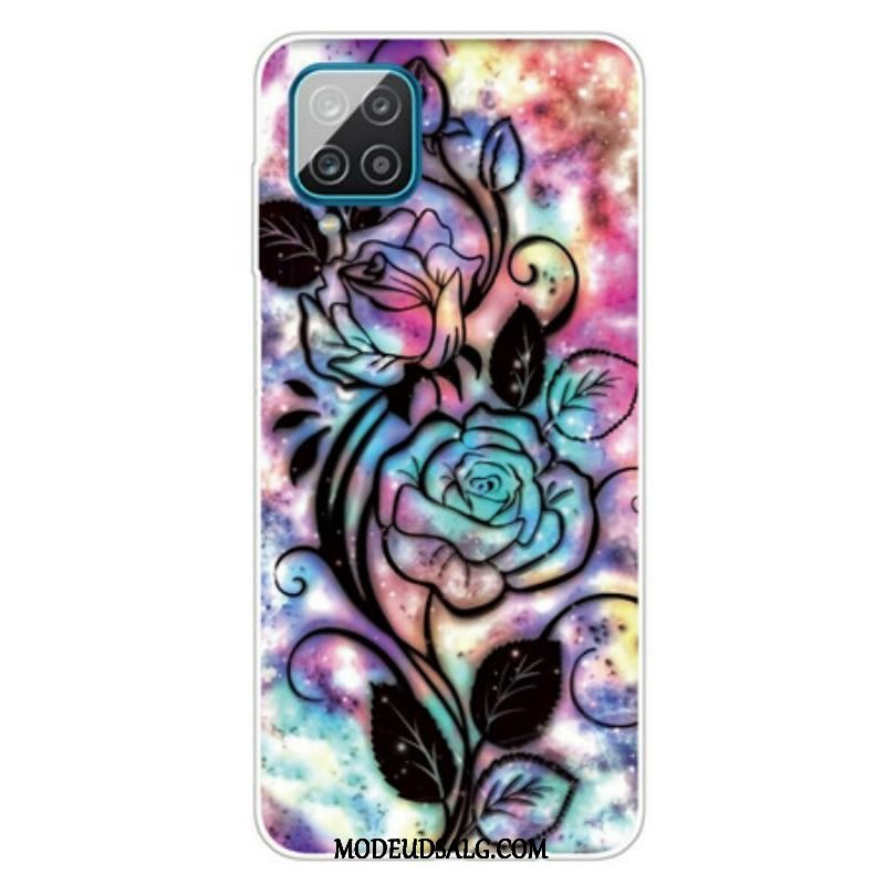 Cover Samsung Galaxy M12 / A12 Grafisk Blomst