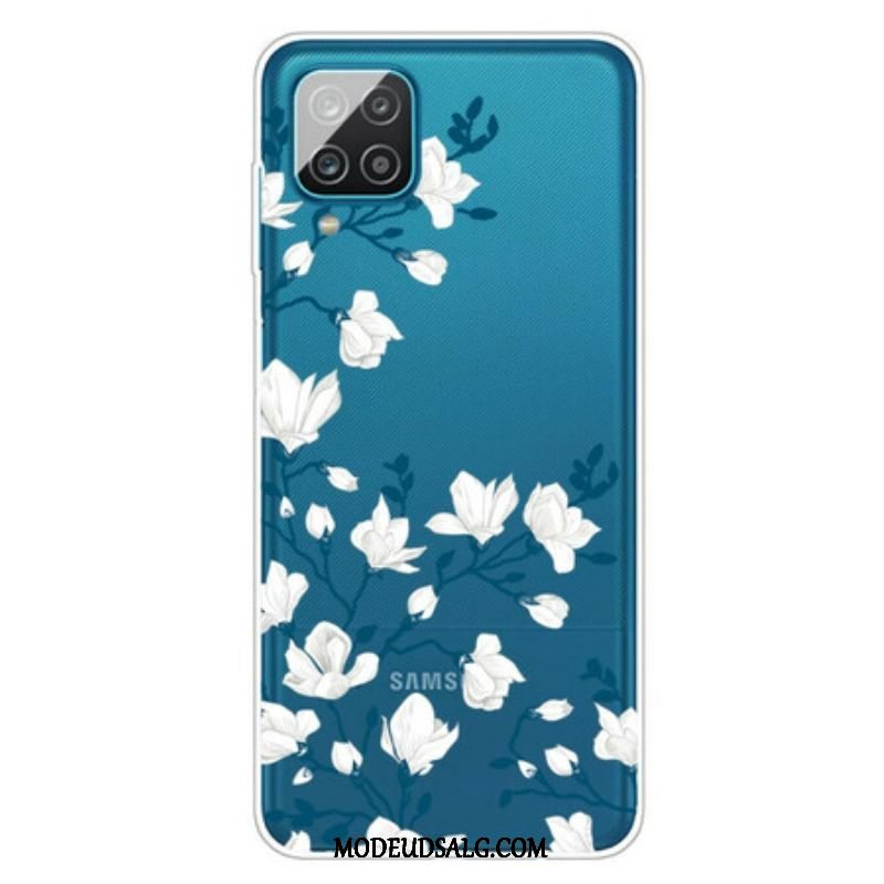 Cover Samsung Galaxy M12 / A12 Hvide Blomster