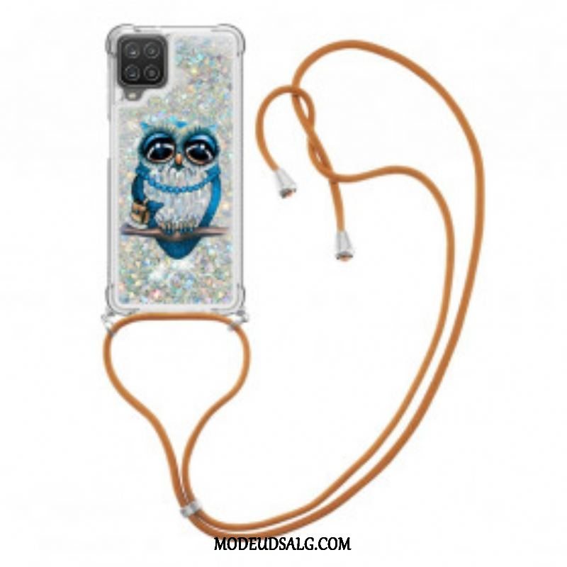 Cover Samsung Galaxy M12 / A12 Med Snor Sequin Snøre Miss Owl