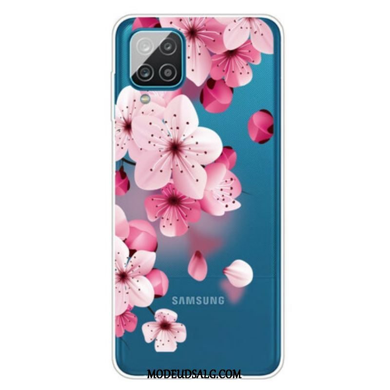 Cover Samsung Galaxy M12 / A12 Små Lyserøde Blomster