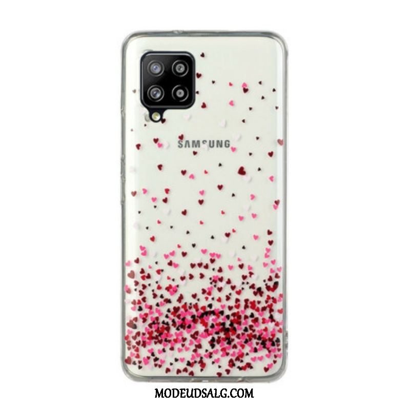 Cover Samsung Galaxy M12 / A12 Sømløse Flere Røde Hjerter