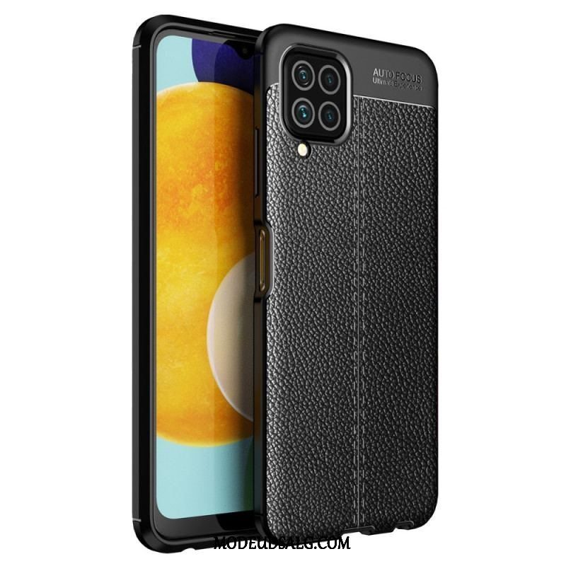 Cover Samsung Galaxy M32 Dobbelt Linje Litchi Læder Effekt