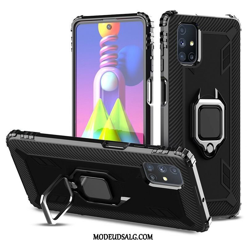 Cover Samsung Galaxy M51 Ring Og Kulfiber