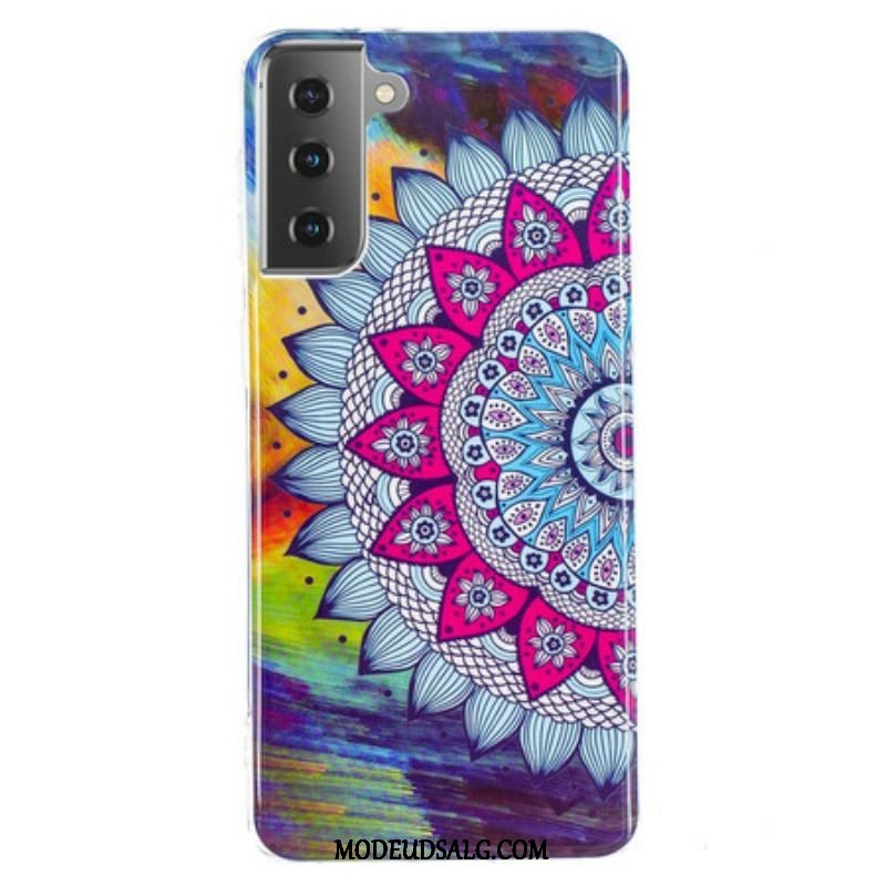 Cover Samsung Galaxy S21 5G Fluorescerende Farverig Mandala