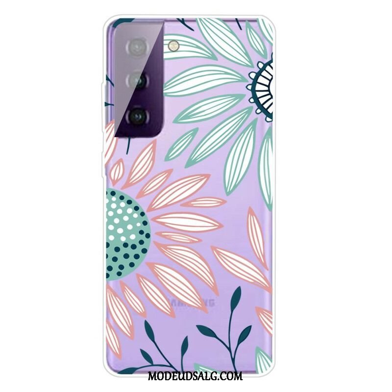 Cover Samsung Galaxy S21 5G Gennemsigtig En Blomst