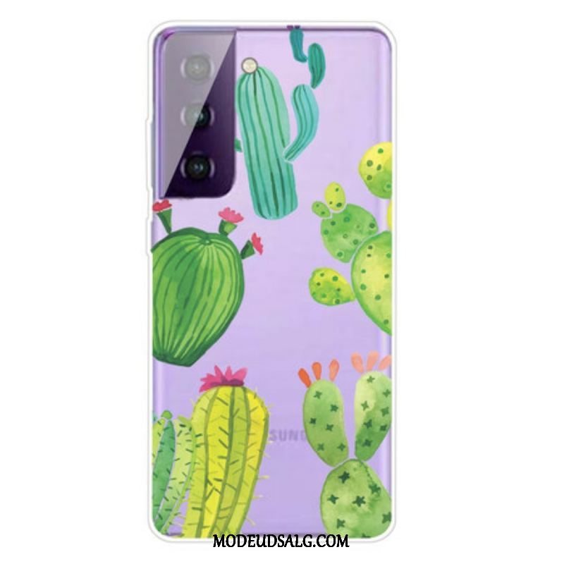 Cover Samsung Galaxy S21 FE Akvarel Kaktusser