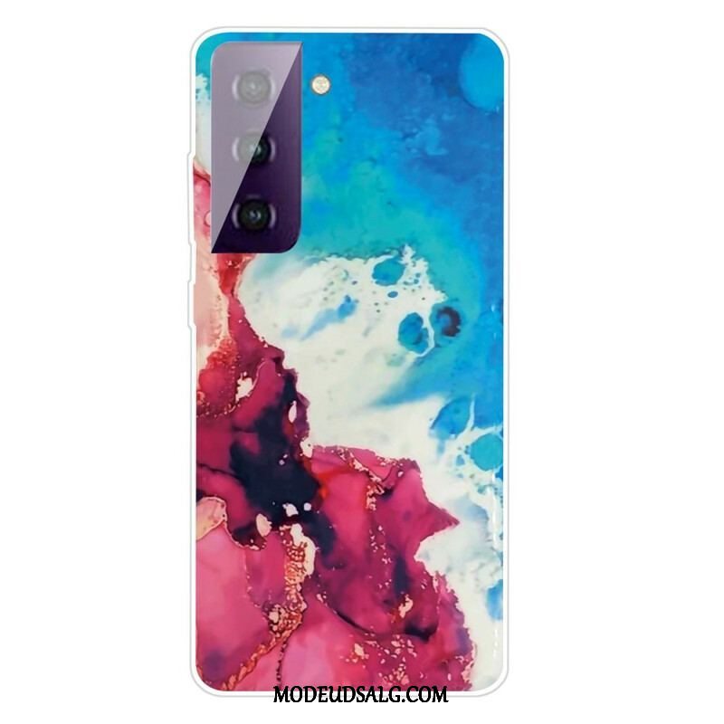 Cover Samsung Galaxy S21 FE Variabel Geometrisk Marmor