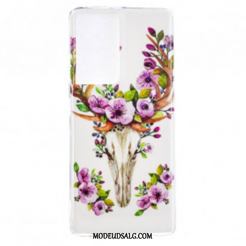 Cover Samsung Galaxy S21 Ultra 5G Fluorescerende Blomsterelg