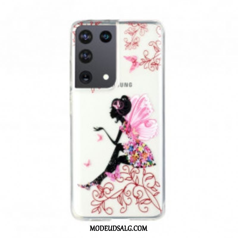 Cover Samsung Galaxy S21 Ultra 5G Gennemsigtig Blomsterfe