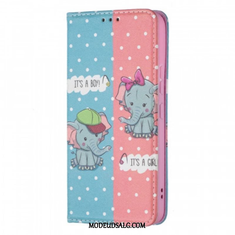 Cover Samsung Galaxy S22 5G Flip Cover Baby Elefanter