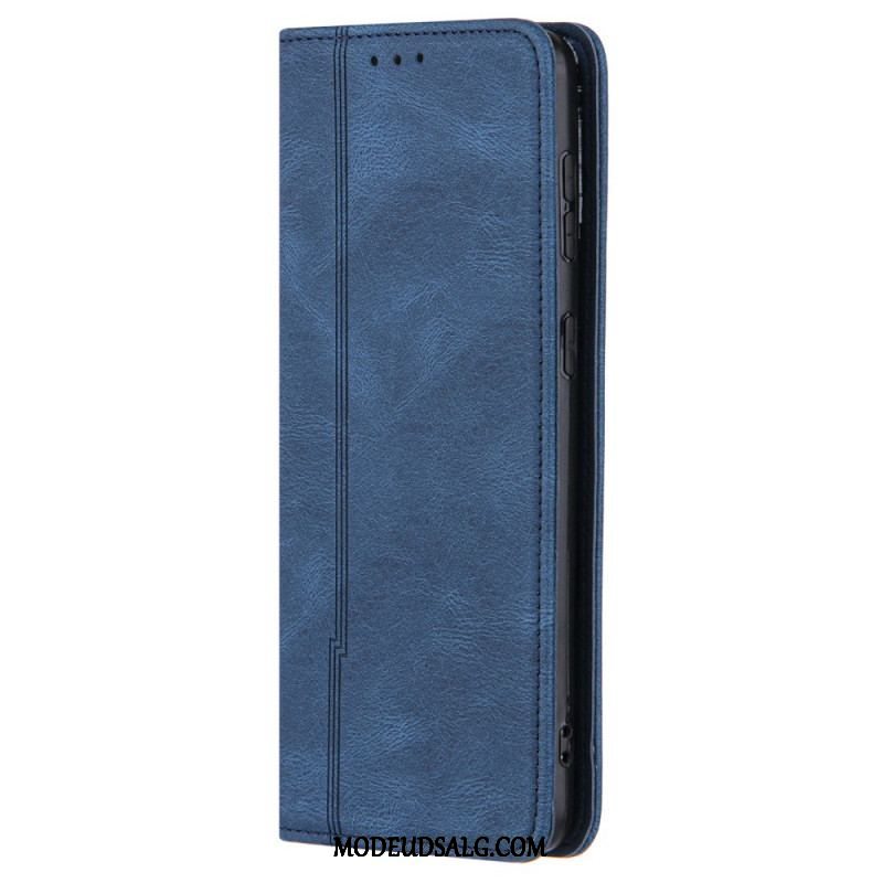 Cover Samsung Galaxy S22 5G Flip Cover Stil Læder Linje