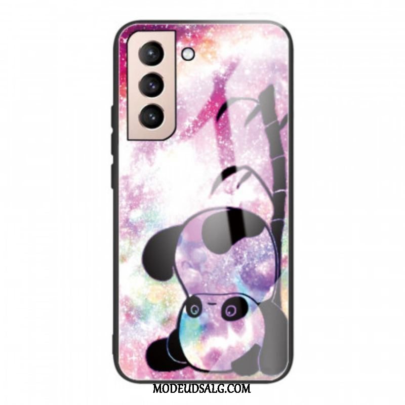 Cover Samsung Galaxy S22 5G Panda Og Bambus Hærdet Glas