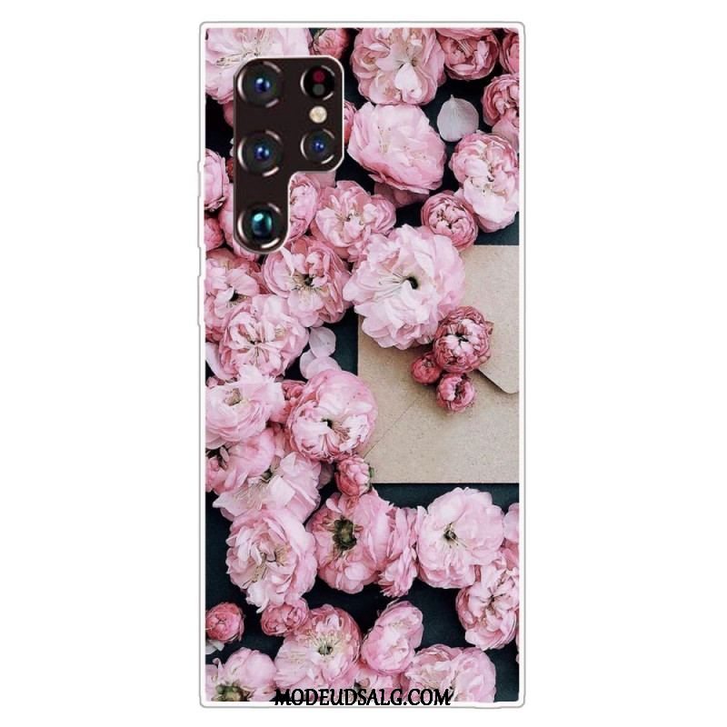 Cover Samsung Galaxy S22 Ultra 5G Lyserøde Blomster