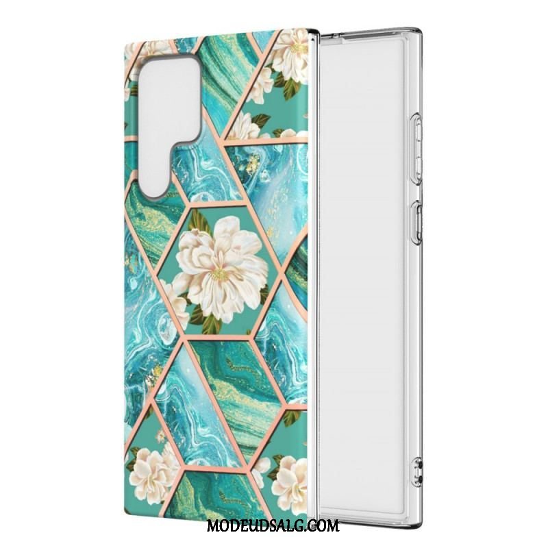 Cover Samsung Galaxy S22 Ultra 5G Marmoreret Blomster