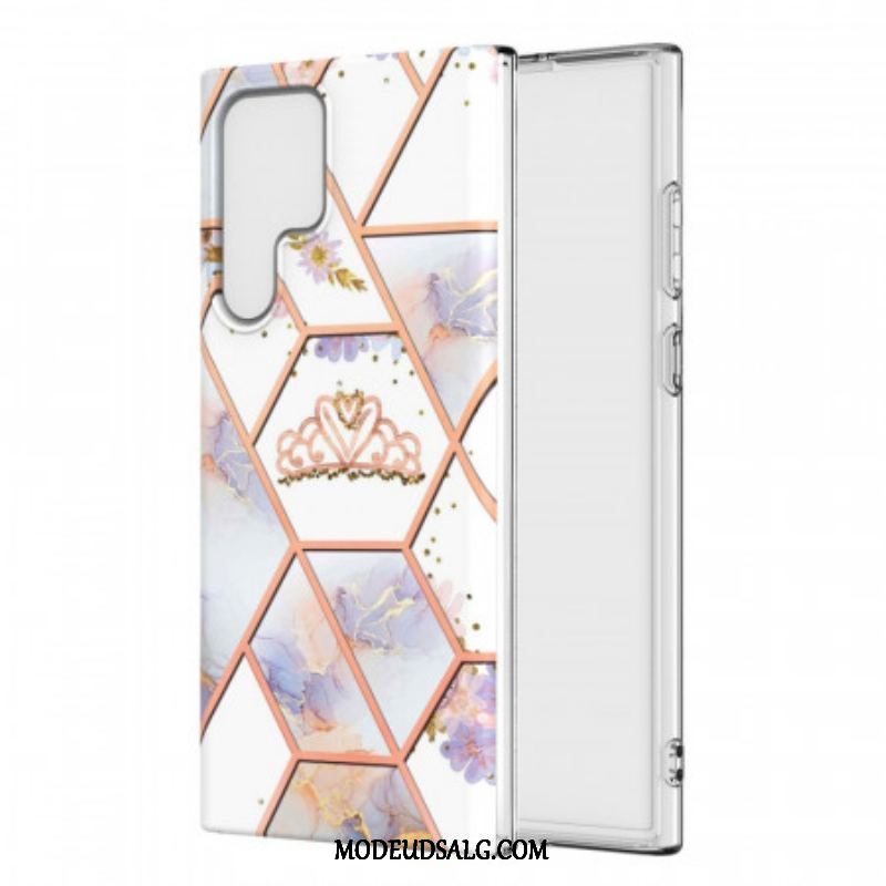 Cover Samsung Galaxy S22 Ultra 5G Marmoreret Krone