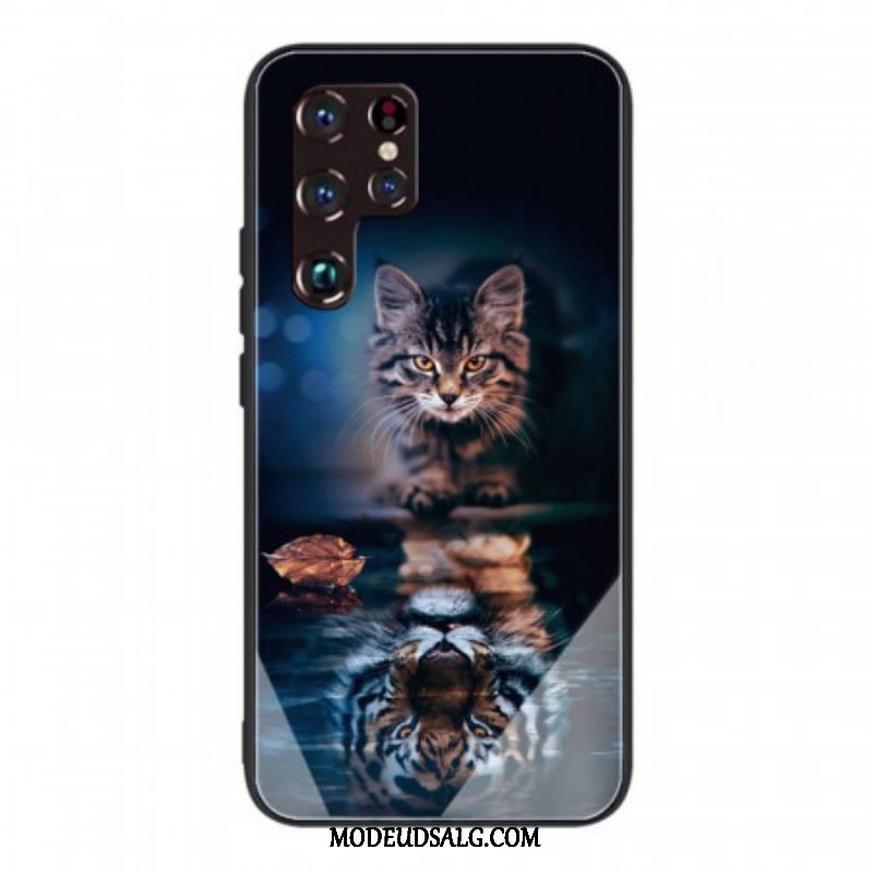 Cover Samsung Galaxy S22 Ultra 5G Mit Tiger Hærdet Glas