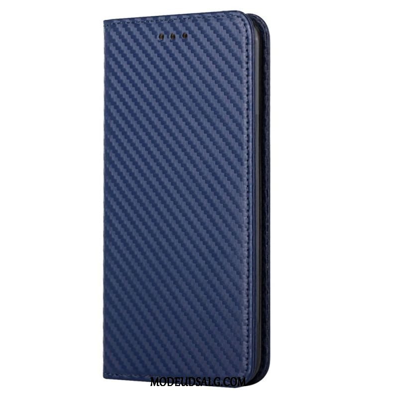 Cover Samsung Galaxy S23 5G Med Snor Flip Cover Strappy Carbon Fiber Style