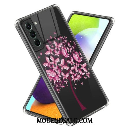 Cover Samsung Galaxy S24 5g Gennemsigtige Lyserøde Blomster