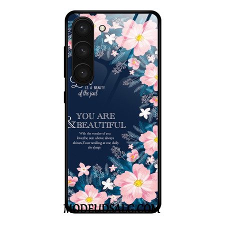 Cover Samsung Galaxy S24 Plus 5g Lyserøde Blomster Af Hærdet Glas