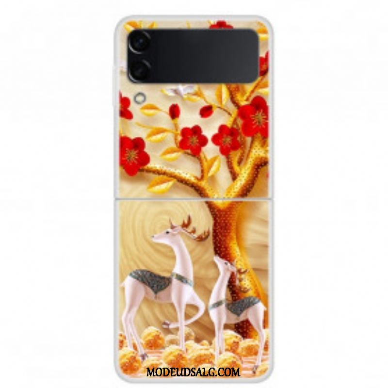 Cover Samsung Galaxy Z Flip 3 5G Flip Cover Gyldent Træ