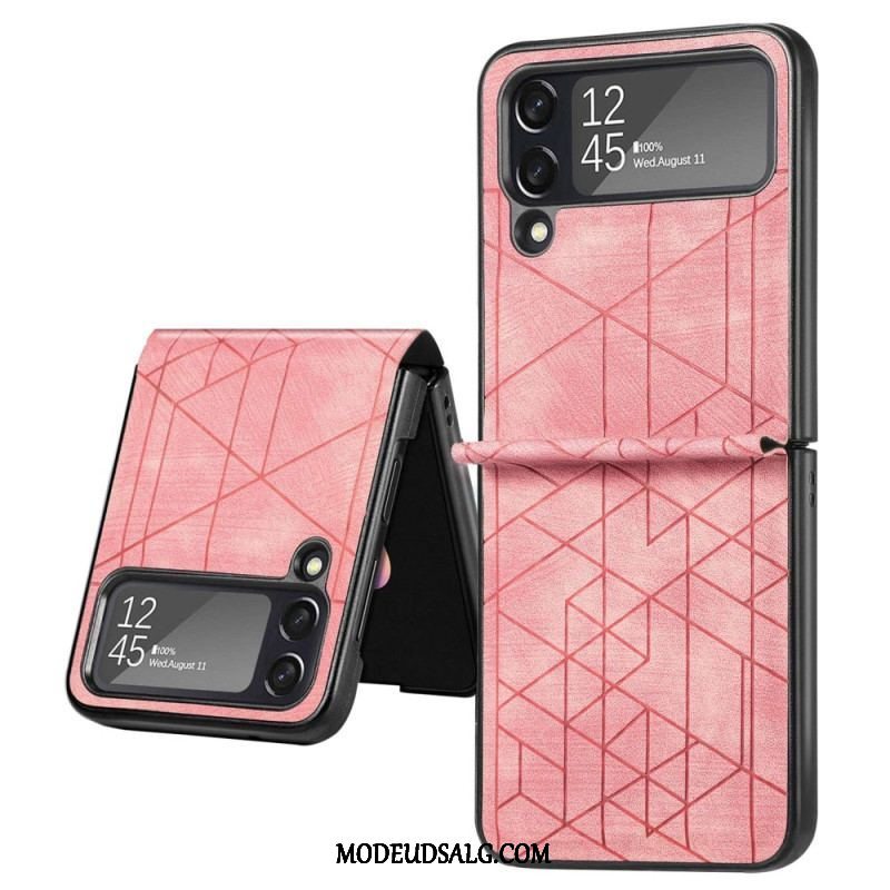 Cover Samsung Galaxy Z Flip 4 Flip Cover Geometriske Linier