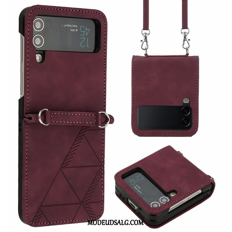 Cover Samsung Galaxy Z Flip 4 Flip Cover Trekanter Med Skulderrem