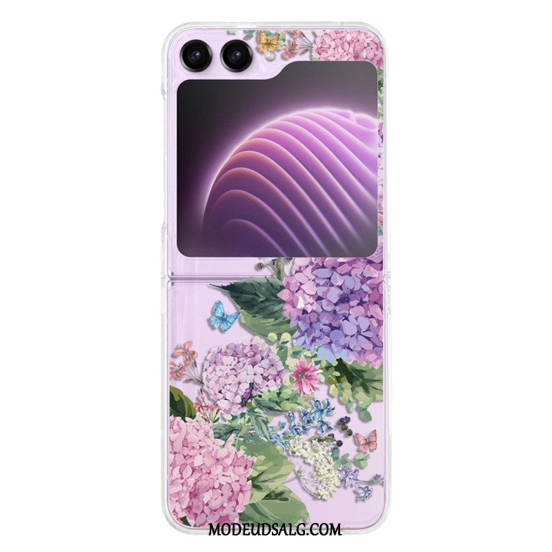 Cover Samsung Galaxy Z Flip 5 Gennemsigtige Blomster