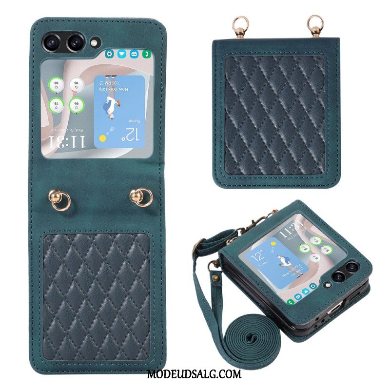 Cover Samsung Galaxy Z Flip 5 Polstret Med Skulderrem