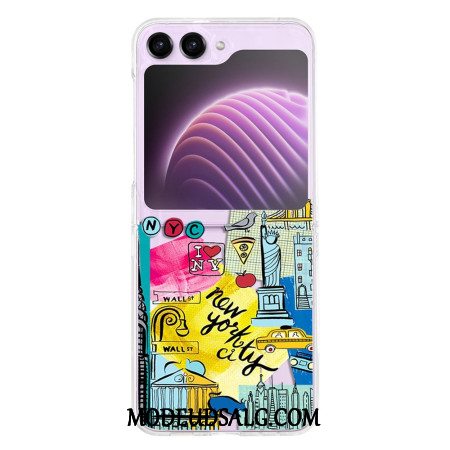 Cover Samsung Galaxy Z Flip 5 Telefon Etui Gennemsigtigt New York