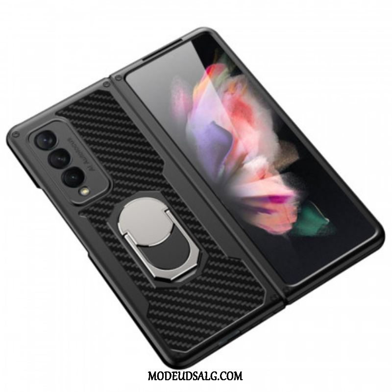 Cover Samsung Galaxy Z Fold 3 5G Carbon Fiber Ring-support Gkk