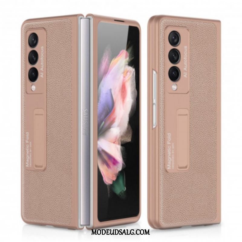 Cover Samsung Galaxy Z Fold 3 5G Gkk Support Litchi Læder