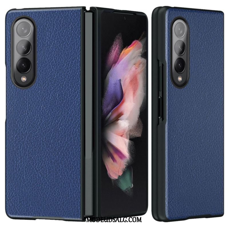 Cover Samsung Galaxy Z Fold 4 Litchi Coated Imiteret Læder