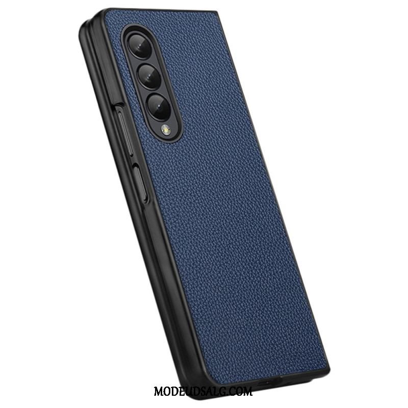 Cover Samsung Galaxy Z Fold 4 Litchi Ægte Læder