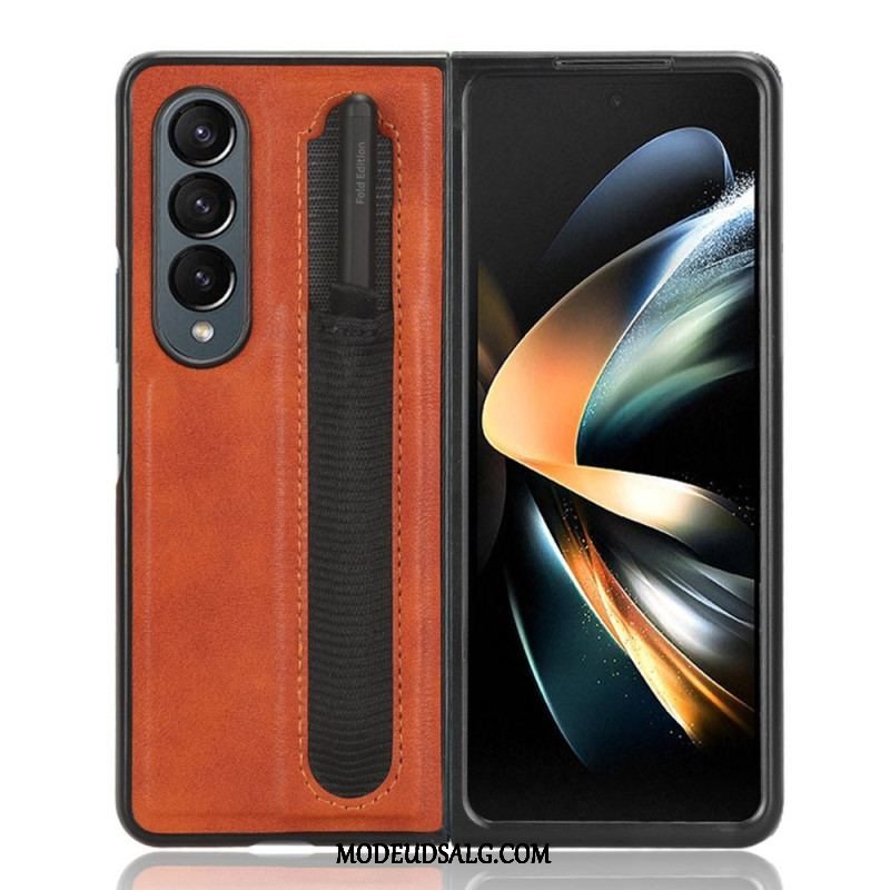 Cover Samsung Galaxy Z Fold 4 Retro Stylus I Imiteret Læder