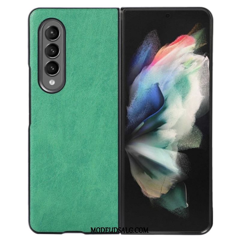 Cover Samsung Galaxy Z Fold 4 Tofarvet Imiteret Læder Tekstureret