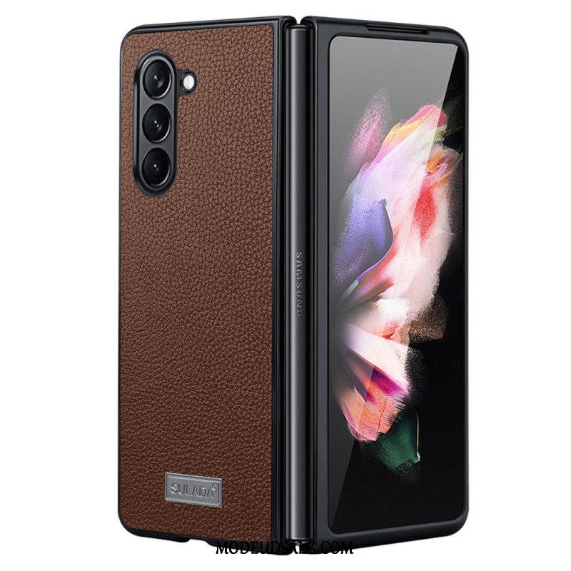 Cover Samsung Galaxy Z Fold 5 Litchi Læder Design Abeel