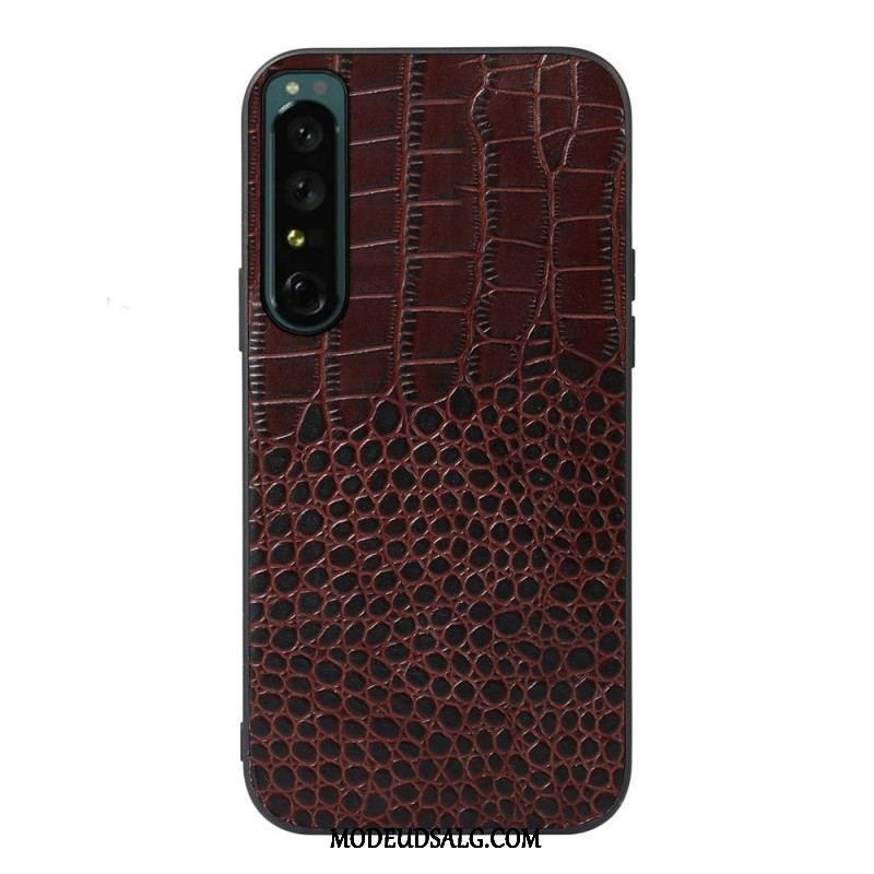 Cover Sony Xperia 1 IV Ægte Crocodile Texture Læder