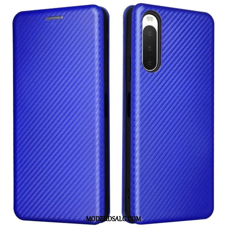 Cover Sony Xperia 10 IV Flip Cover Kulfiber Tekstur