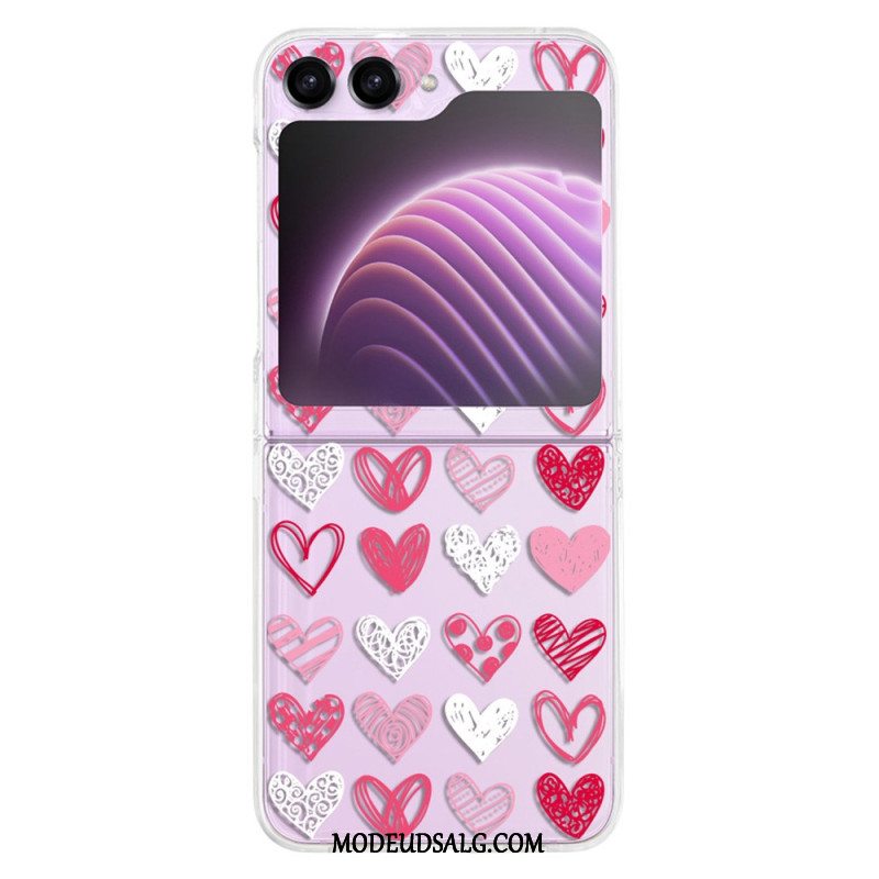 Cover Til Samsung Galaxy Z Flip 5 Gennemsigtige Hjerter