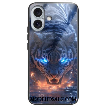 Cover Til iPhone 16 Plus Tigertrykt Hærdet Glas