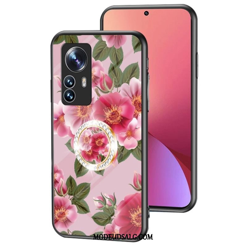 Cover Xiaomi 12 / 12X Hærdet Glas Med Blomsterring