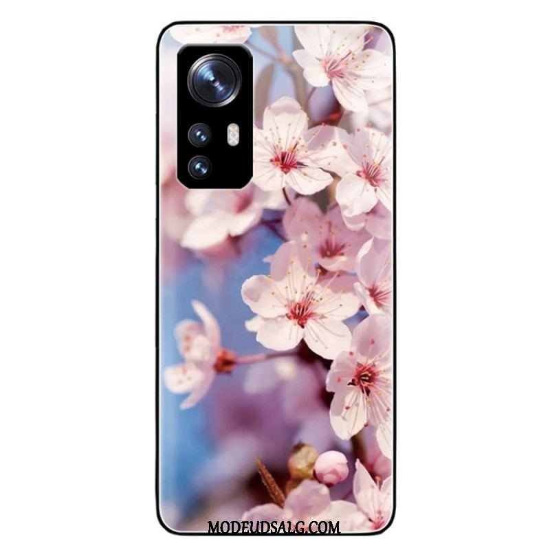 Cover Xiaomi 12 / 12X Realistiske Hærdet Glas Blomster