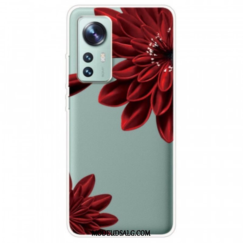 Cover Xiaomi 12 / 12X Røde Blomster