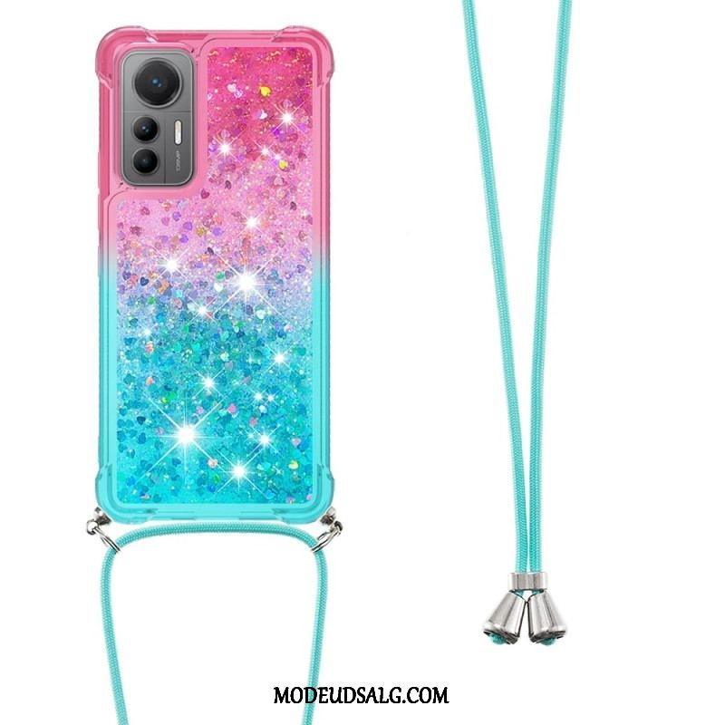 Cover Xiaomi 12 Lite Med Snor Glitter Silikonesnor