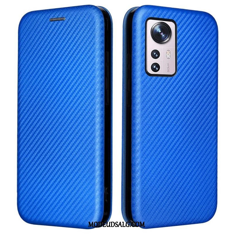 Cover Xiaomi 12 Pro Flip Cover Farvet Carbon Silikone