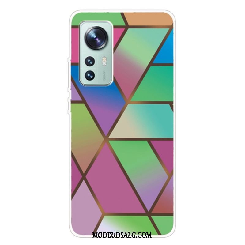 Cover Xiaomi 12 Pro Silikone Marmor Geometri