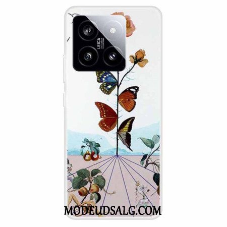 Cover Xiaomi 14 Telefon Etui Blomster Sommerfugle