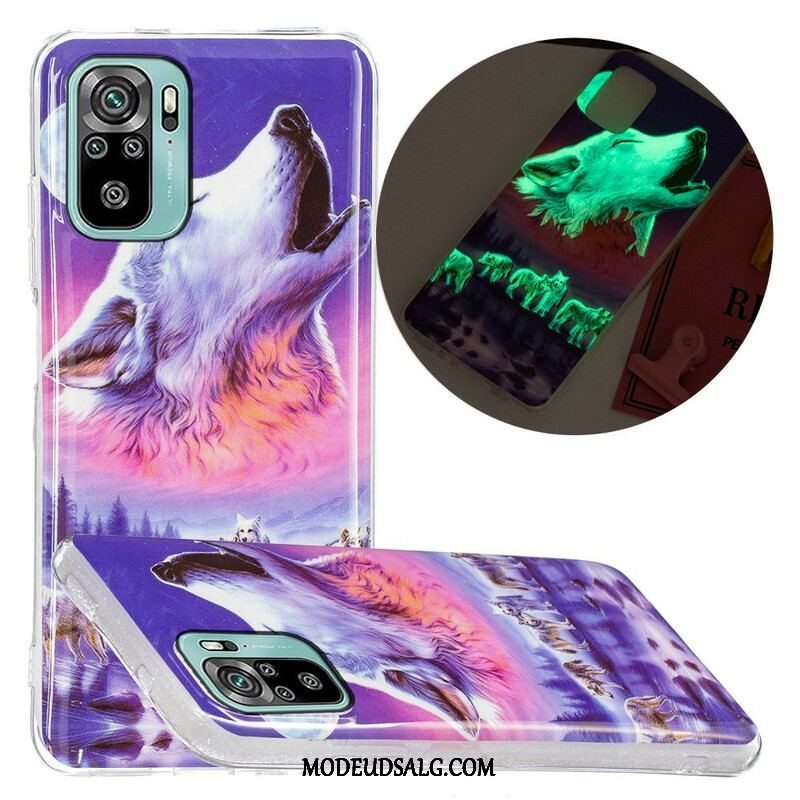 Cover Xiaomi Redmi Note 10 / 10S Fluorescerende Wolf Series