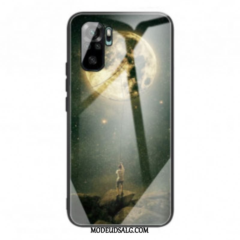 Cover Xiaomi Redmi Note 10 / 10S Moon Man Hærdet Glas