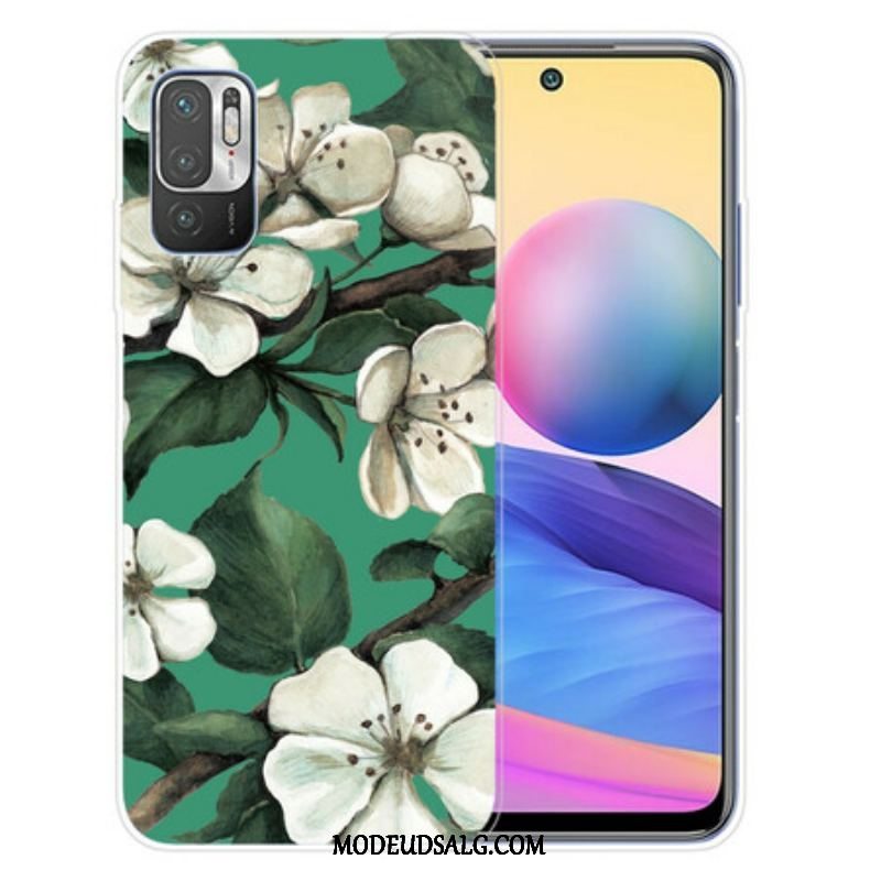 Cover Xiaomi Redmi Note 10 5G Malede Hvide Blomster